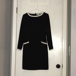 Ann Taylor black dress with white trim size 4